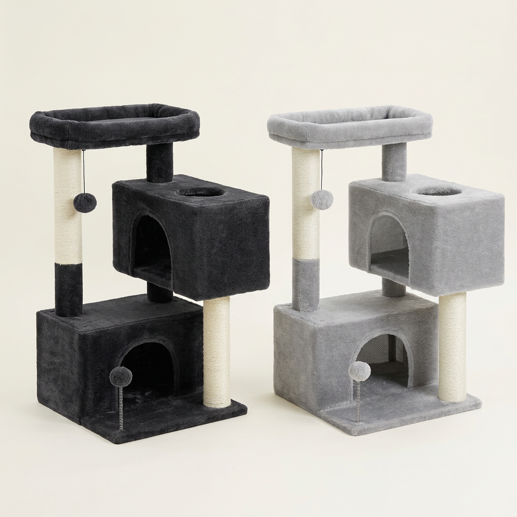 Replacement front view of both cat tower colours